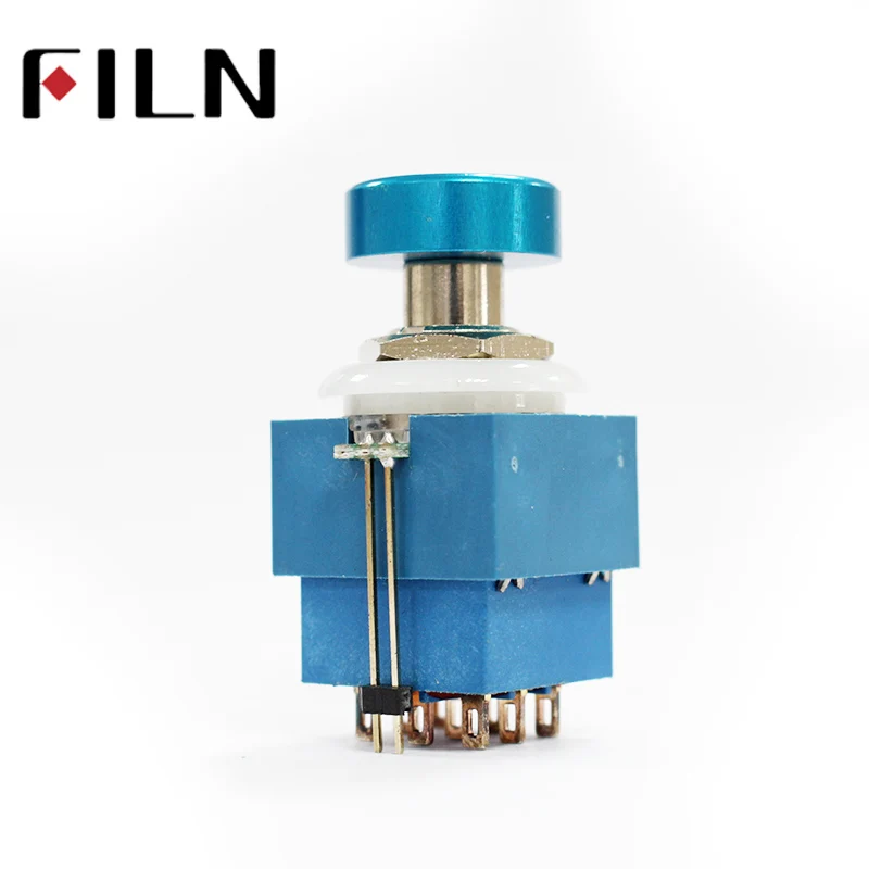 9 pin ring light alumunin cap Guitar Effects Pedal Box Stomp Foot Latching 3PDT Foot Switch Padel switch (10)