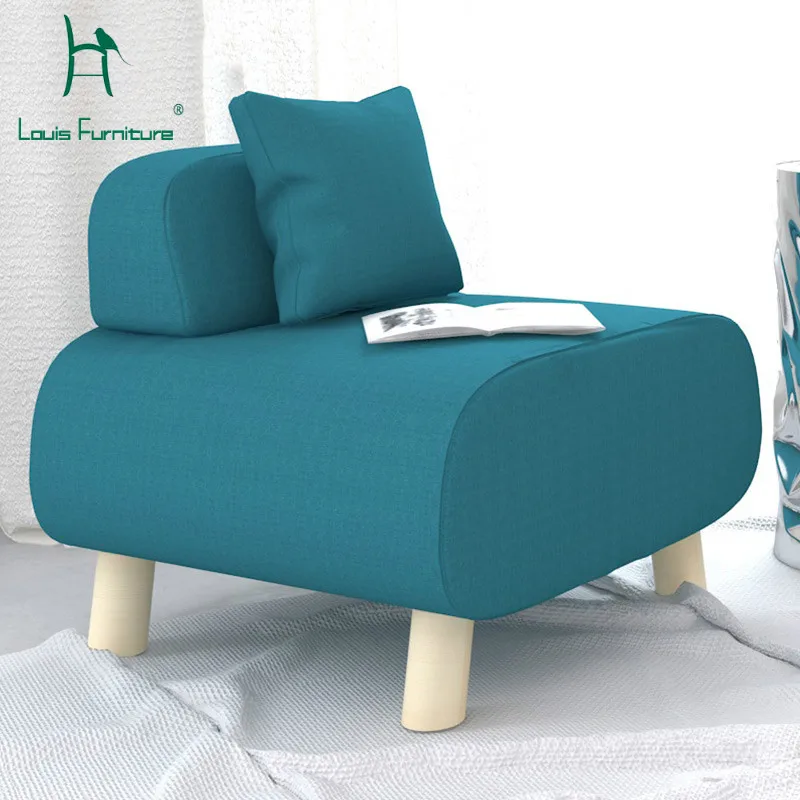 

Louis Fashion Stools Ottomans Living Room Creative Sofa Simple Small Apartment Balcony Window Washable Fabric Lazy Sofa Chair