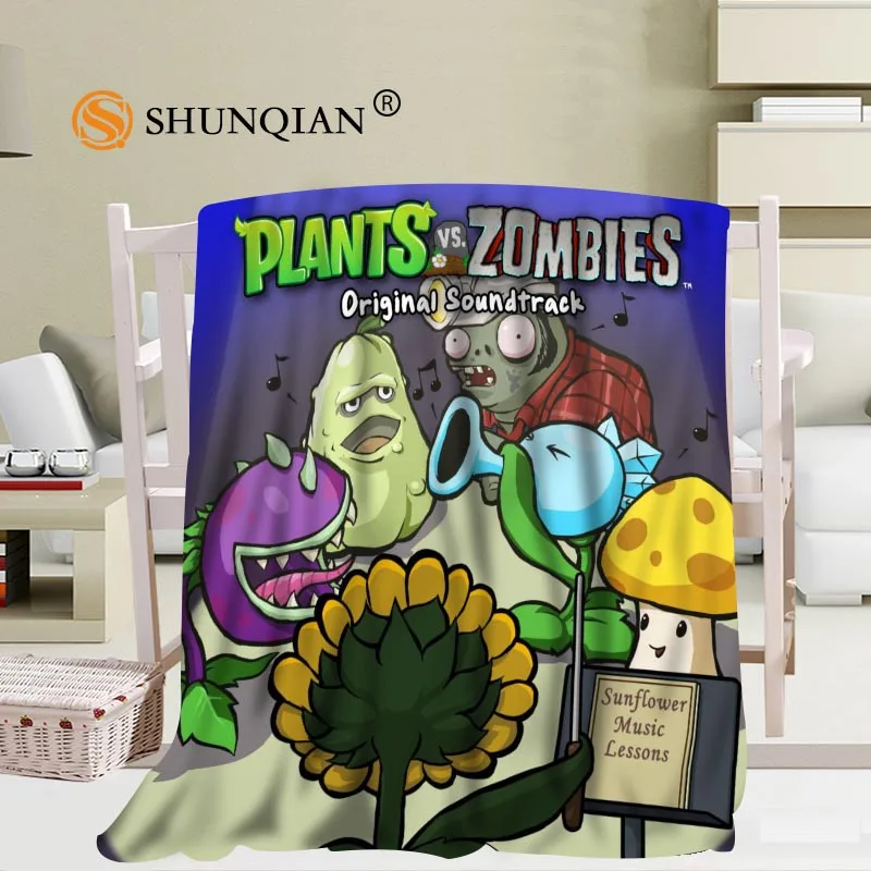 Custom big size plant vs zombie Blankets for beds Falafel warm winter