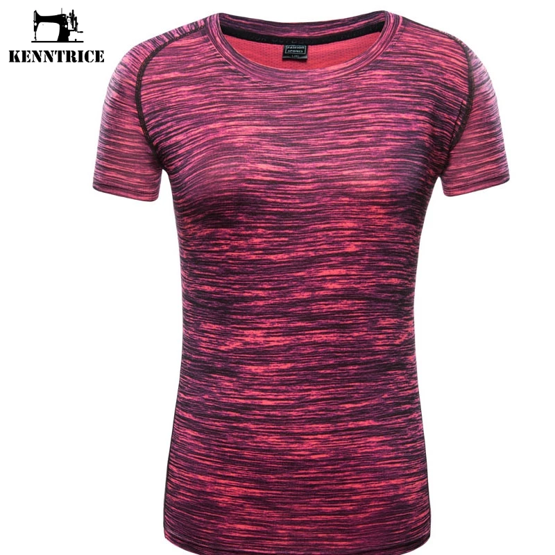 

KENNTRICE Women Tshirt Quick Dry Breathable Fitness Tops Gym Running Sports T-shirt Female Summer Slim Fit T Shirt