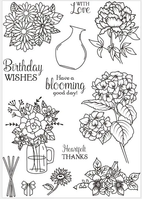 

NEW Flower Transparent Clear Silicone Stamp/Seal for DIY scrapbooking/photo album Decorative clear stamp sheets A160