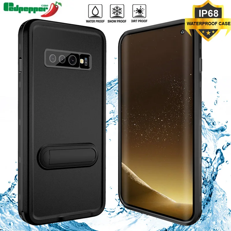 

Case For Samsung Galaxy S10 Coque Swimming IP68 Waterproof 360 Degree Full Kickstand Cover For Samsung S10 Plus Phone Case Coque