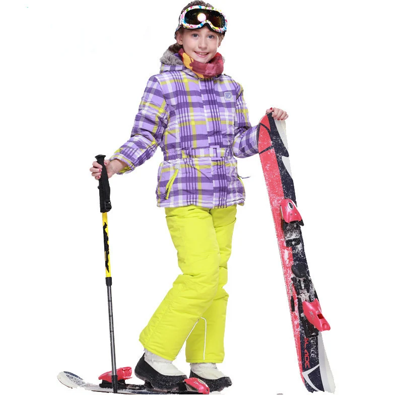 2016 sports children ski sets jackets+pant kids winter snow suits