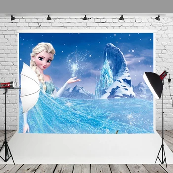 

Winter Customized Birthday Photo Booth Banner Cartoon Theme Photography Backdrop baby shower Poster background Props D-8309