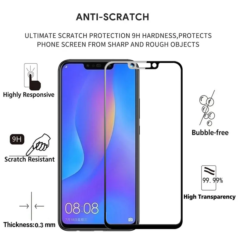 9D для Huawei nova 3 стекло Nova 3i nova3 Закаленное пленка huavei nova3i Nine защитное Защита