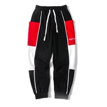 Новые мужские осенние штаны Зимние Лоскутные контрастные цветные джоггеры повседневные хлопчатобумажные спортивные брюки модные спортивные брюки плюс размер