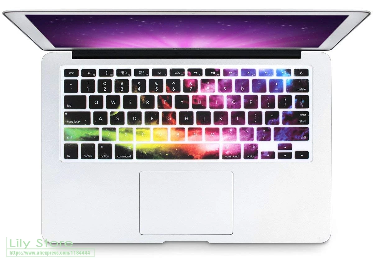 Цветной чехол для клавиатуры Nebula Galaxy Starry силиконовый MacBook Air 13 3 Pro 15 с или w/out