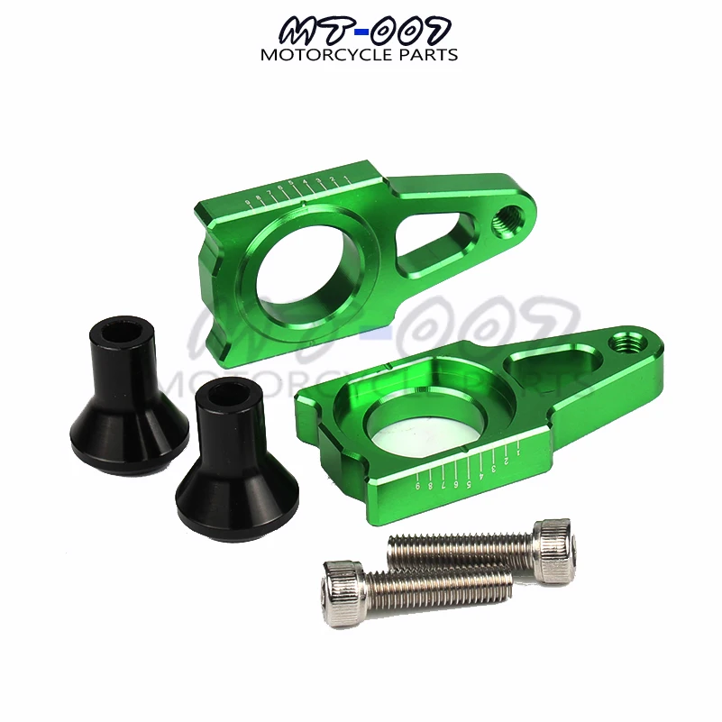 

CNC Rear Axle Blocks Chain Adjuster With Spool Slider Bolts Device For KAWASAKI KX250 KX450 2006-2016 Free shipping