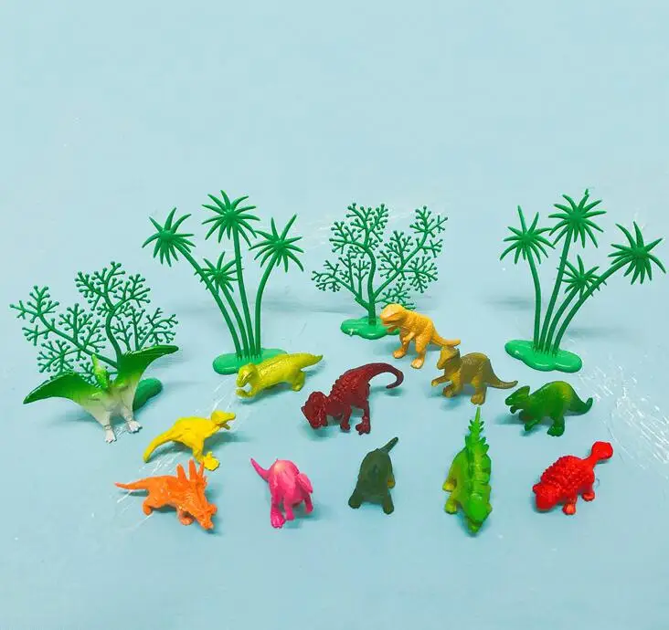 16pcs/lot Jungle theme party Dinosaur Cake Topper DIY cake Decoration Baby Shower Birthday party supplies Cake flag