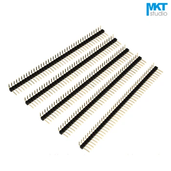 

100Pcs Gold-Plated Right Angle Bend 2.54mm Pitch 1x40P Single Row PTH Male Pin Header Strip For Arduino