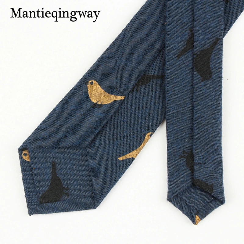 Mantieqingway 6 см мужские хлопок ежедневный Галстук Свадебные Жених жаккардовые галстуки с принтом «птицы» Gravatas листья бабочка в деловом стиле