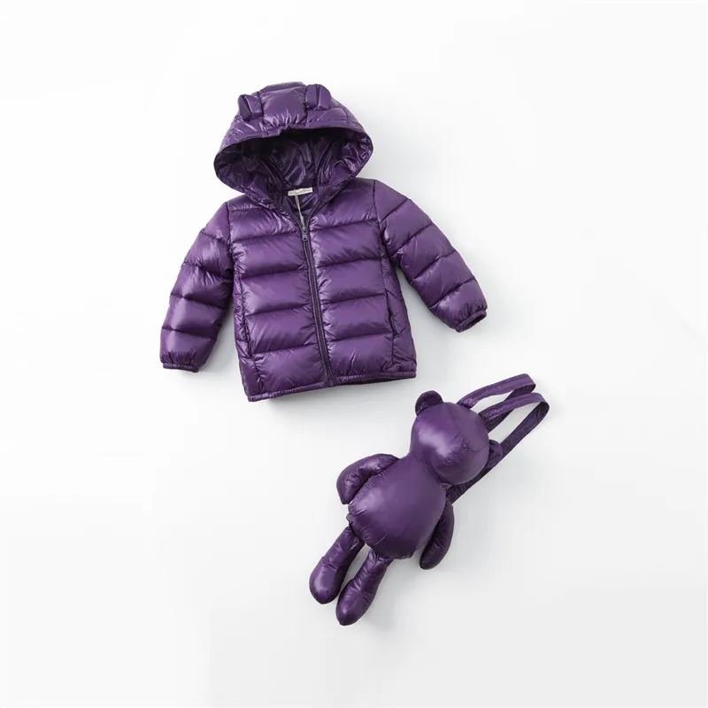 DB4669 dave bella/зимнее пальто для младенцев Пальто с сумкой для маленьких мальчиков и девочек, 11 цветов белое пуховое Стеганое пальто Верхняя одежда с капюшоном