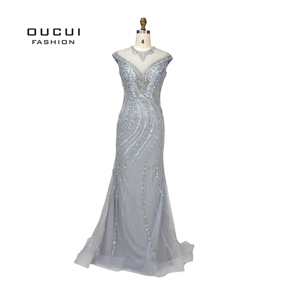 Oucui/Новое поступление Robe De Soiree платья для выпускного вечера 2019 цвет шампанского