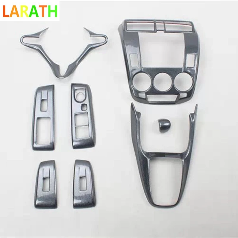 Для Honda City 2008 2012 Черное Красное дерево углеродное волокно интерьер рулевое колесо