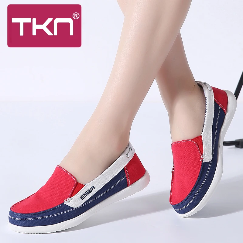 

TKN 2019 spring women sneakers canvas shoes tenis slip on loafers ladies flats shoes woman chaussure femme oxfords shoes 987