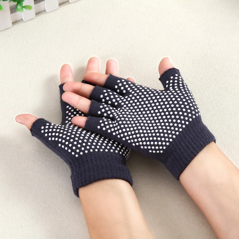 

1 Pair Half Finger Anti-skid Abrasion Resistant Yoga Sports Gloves Women Necessary Pure Cotton Yoga Pilates Gloves