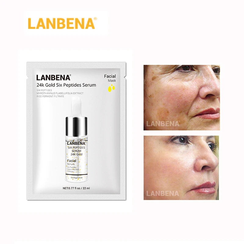 Купи 3 ПОЛУЧИ 1 подарок LANBENA 24KGold + Пептидная ампула для глаз против морщин