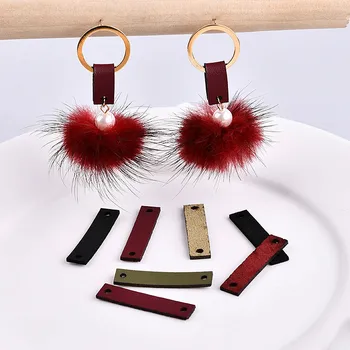 

Korean leather leather double-hole rectangular leather strip DIY accessories earrings hair rope leather tendons package