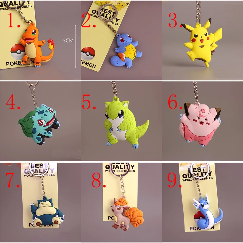 Buy wholesale 25PCS Pikachu Keychain Pocket Monster Pokemon Go Key Holder Key