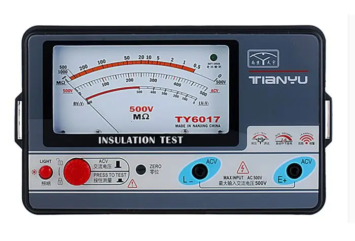 Измеритель сопротивления изоляции TY6017 500 В Аналоговый тестер 0 5 1000 м.|insulation resistance