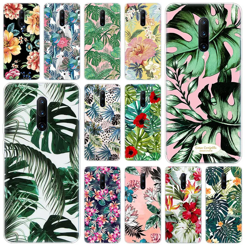 Hot Floral Plantas Leaves Soft Silicone Fashion Transparent Case For font b OnePlus b font font