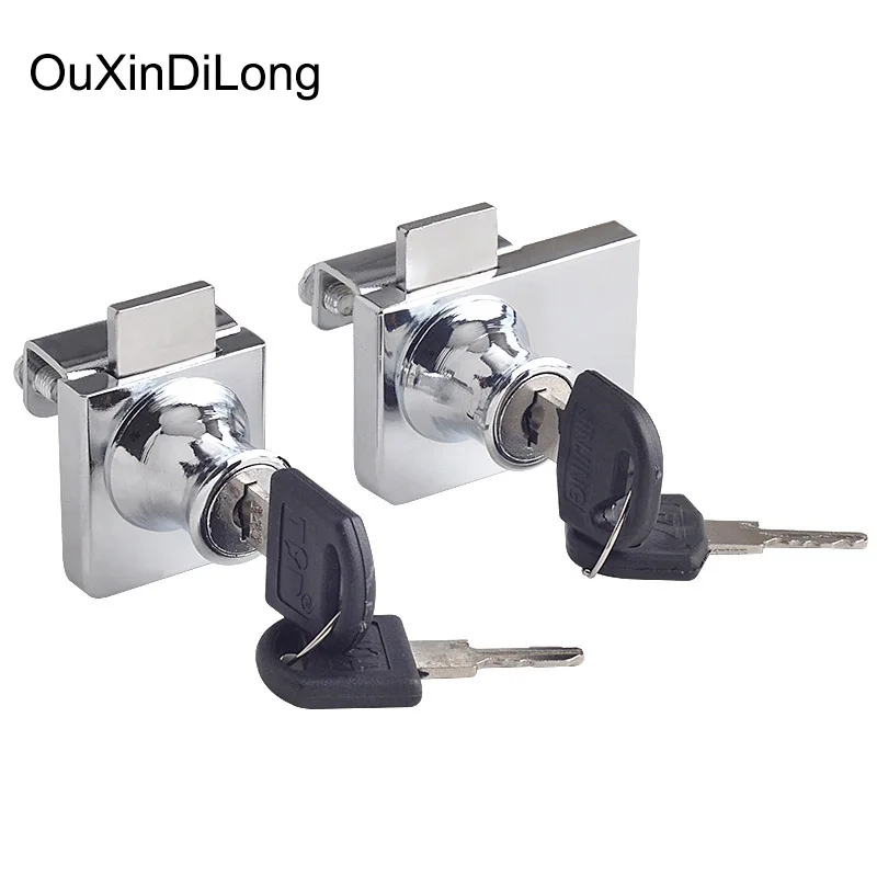 

10PIECES GLASS CABINET LOCK - SINGLE/DOUBLE DOOR LOCKS SHOWCASE CUPBOARD DISPLAY CABINETS LOCKS CHROME FINISHED