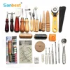 Sanbest Professional Leather Craft Tools Kit Hand Sewing Stitching Punch Carving Work Saddle Groover Set Accessories DIY AT00004 ► Photo 1/6