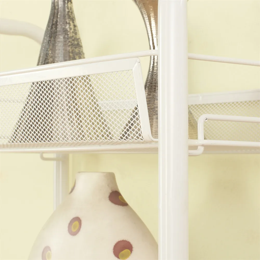 Langria 3-Tier Storage Rack Metal Mesh Rolling Cart Bathroom Shelves for Kitchen Pantry Office Bedroom Bathroom Washroom Laundry4