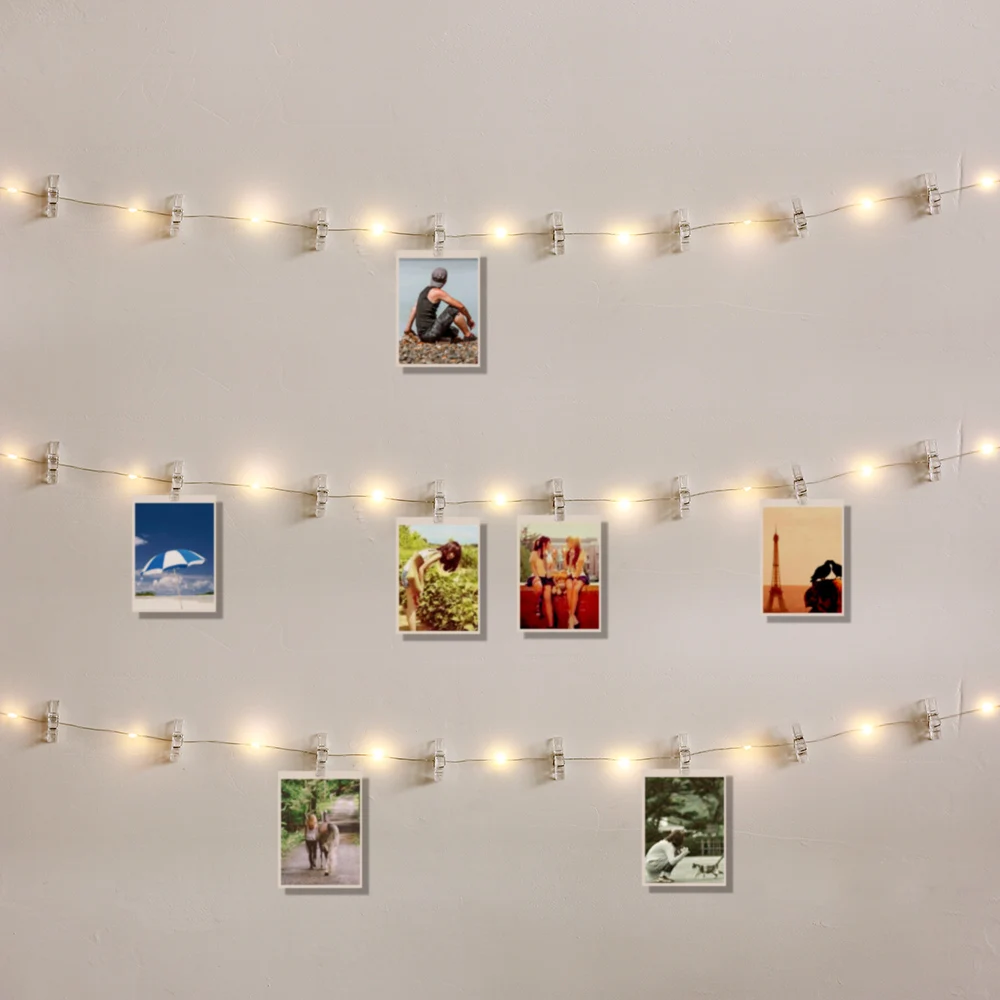 

10M 5M 3M 2M 1M Photo Clip LED String Lights Fairy Garland USB / Battery Operated For Christmas Party Wedding Xmas Decoration