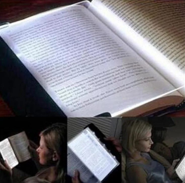 

Creative LED Book Light Reading Night Flat Plate Portable Car Travel Panel Lamp