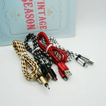 Newest Micro USB Cable Nylon Braided Metal Plug Fast Charging Cable for iPhone 6 6s 5s 5 for Samsung HTC Android 1M Phone Cables