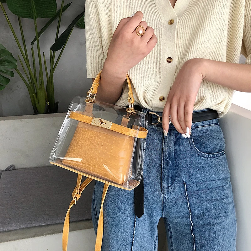  New Fashion Shoulder Crossbody Bags for Women 2019 Designer PVC Transparent Beach Bag Woman Handbag - 33022049605