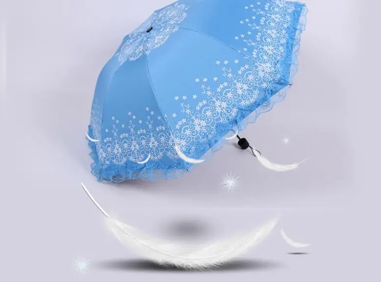 New Arrival Brand Umbrella Women Lace Rain&Sun Sweet Princess UV Protection Three Folding Durable with women|durable umbrella|princess