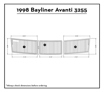 

1998 Bayliner Avanti 3255 Swim Platform Pad Boat EVA Teak Decking 1/4" 6mm