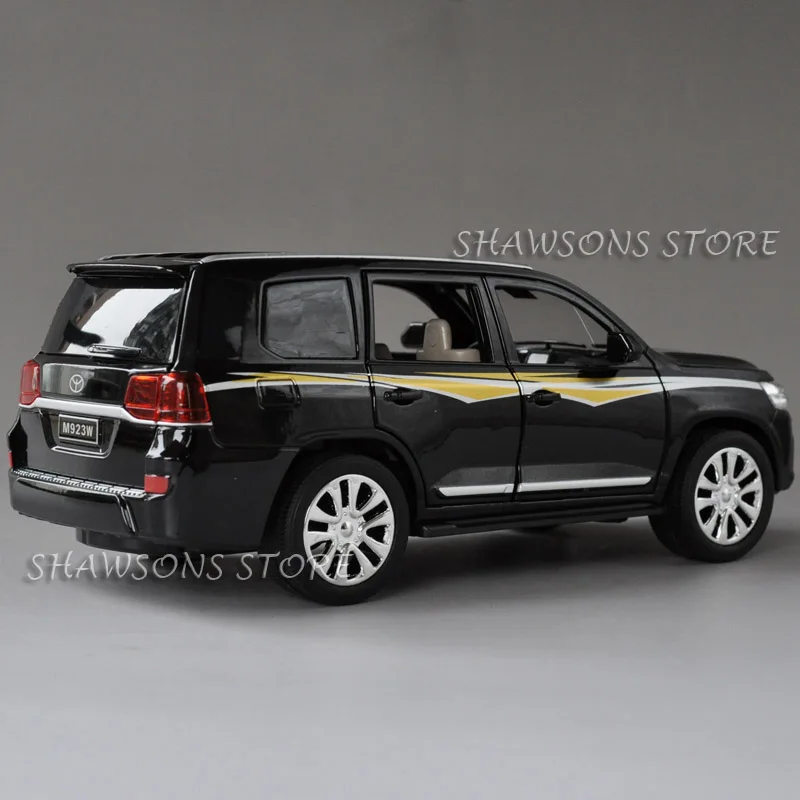 Литая 1:24 Модель автомобиля игрушки Toyota Land Cruiser SUV Реплика оттягивание w/звук и свет