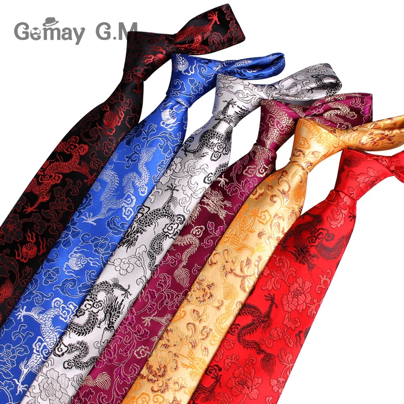New Silk Ties Chinese Style Neckties For Men Jacquard Woven Mens Tie Business Party Suits Neck Tie Gravata 9cm Width Corbatas