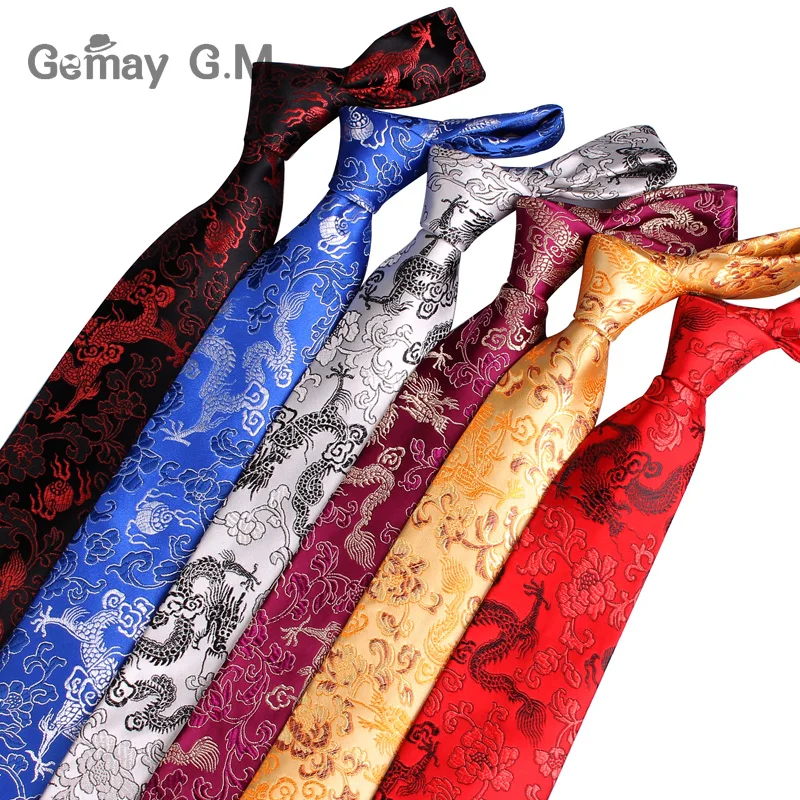 

New Silk Ties Chinese Style Neckties For Men Jacquard Woven Mens Tie Business Party Suits Neck Tie Gravata 9cm Width Corbatas
