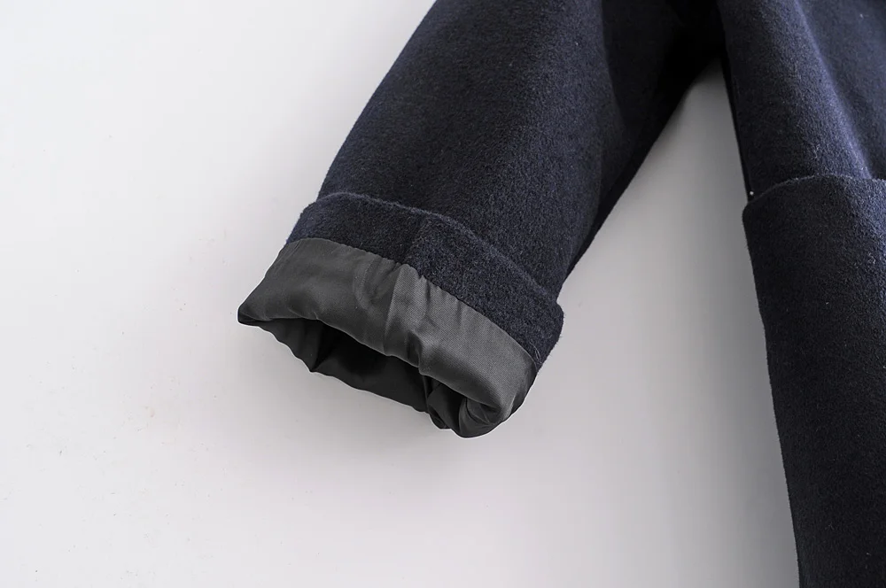 Bleu Épaule Bouton Manteau Femmes Super Double Laine Épaisse D'hiver long Long X Poches Xqj9929 Breasted Navy Veste 2018 Lâche Blue Large Marine wSatPxOqw