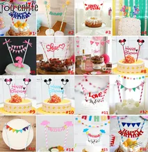 Cheap Happy Birthday Cake Topper for Kids Birthday Party Decoration Supplies wedding decoration Baby Shower Party