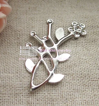

25*40mm silver plated branch-shape filigree connector ewelry accessories
