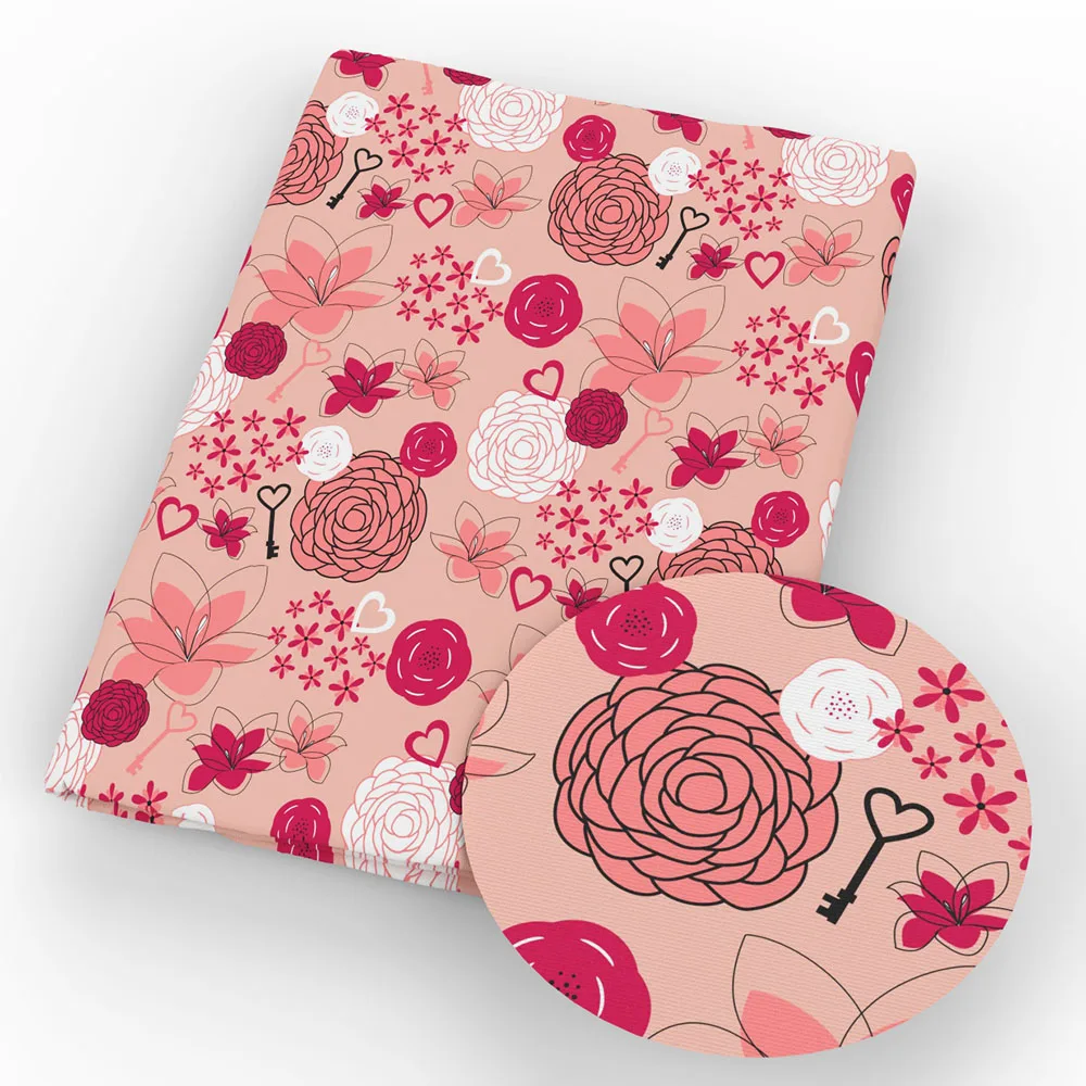 

David accessories 50*145cm Polyester Cotton Flower Fabric Printed Cloth Sewing Quilting for Patchwork Needlework DIY Hand,c5657