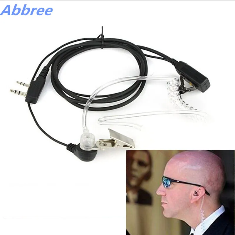 

2Pcs Abbree Air Acoustic Tube Headset Earphone Earpiece Throat Microphone For Baofeng TYT Wouxun Walkie Talkie