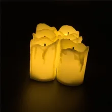 Não cintilação tea lighs 6 peças, bateria branco quente Kaarsen, cor vermelha vela levou, branco sem chama velas, bateria incluída