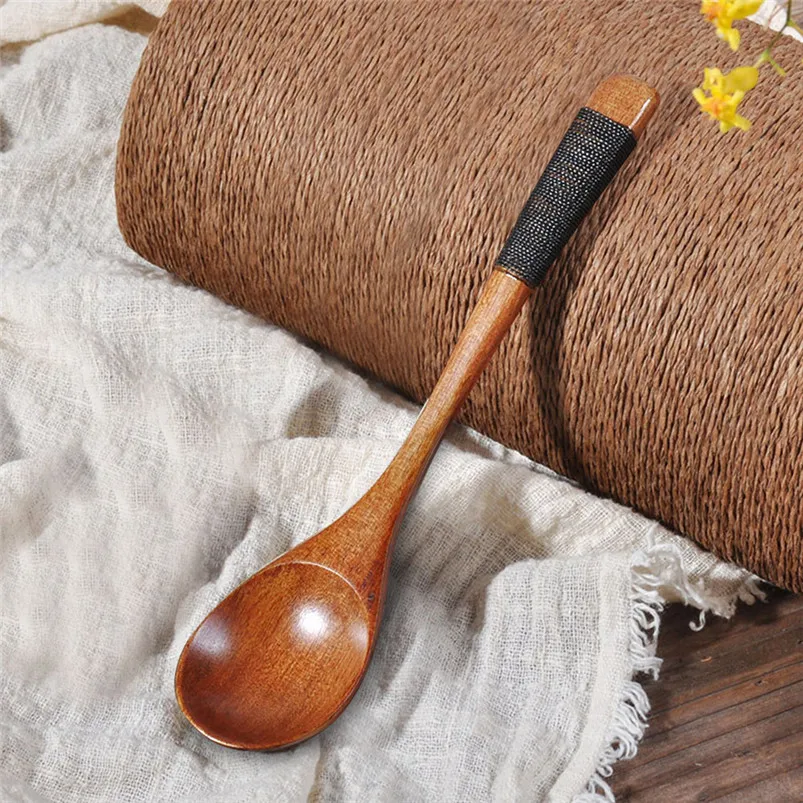 Wooden Spoon Fork Bamboo Kitchen Cooking Utensil Tools Soup-Teaspoon Tableware 2018 New Arrival Hot Sale R09 (2)