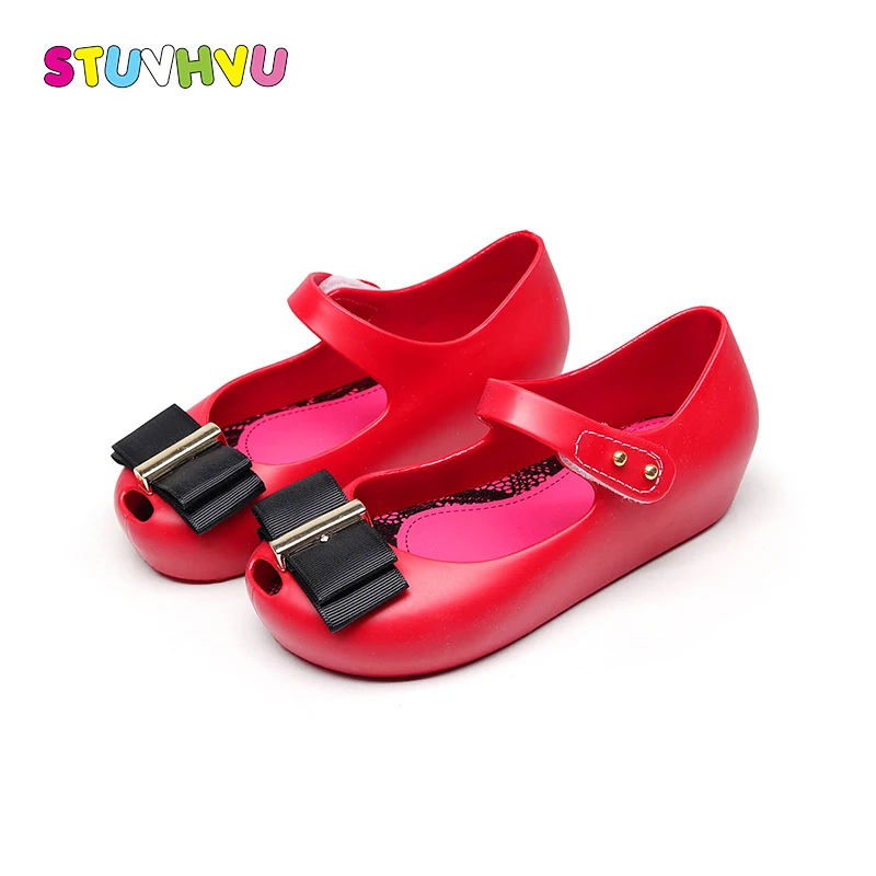 

Mini sed 2018 new children jelly sandals for baby girls kids summer bow-tie beach shoes non-slip soft bottom princess shoes