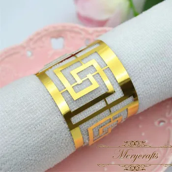 

Laser cut wedding rose gold napkin rings for wedding table decoration