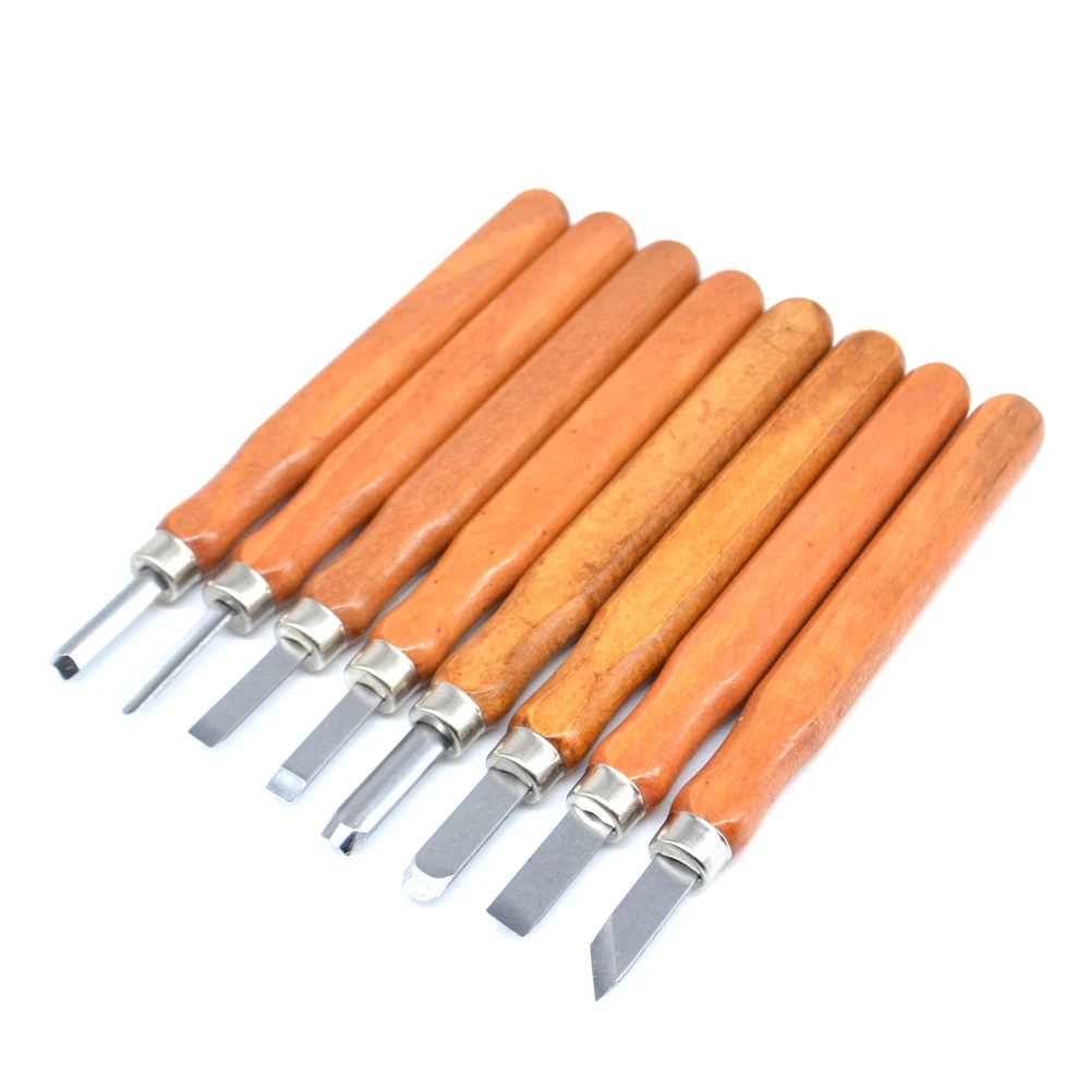 8pcs DIY Woodcut Knife Scorper Wood Hobby Knife Hand Cutter Wood