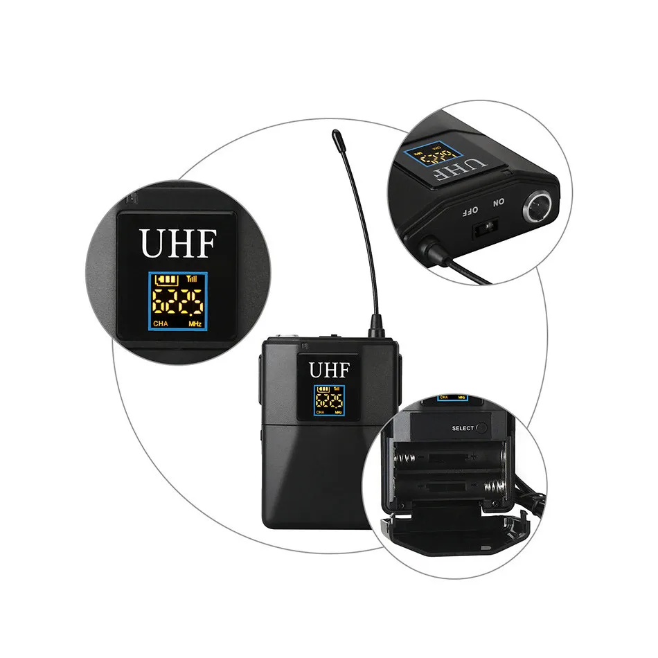 Микрофон профессиональный UHF беспроводной микрофон системы Lavalier лацкан микрофонный приемник+ передатчик для видеокамеры диктофон
