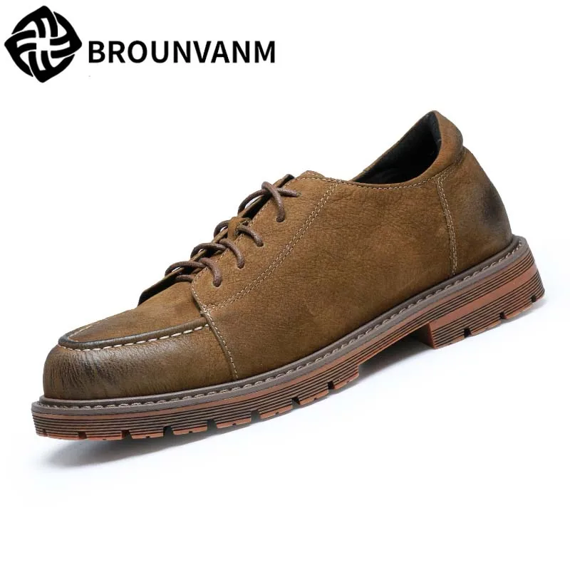 

Martins boots men's retro British business casual shoes spring autumn summer British retro all-match cowhide Leisure shoes men