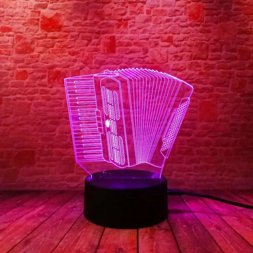 Fashion Accordion 3D Lamp Colorful Touch LED Visual Light Creative 3D Desk Bedroom Sleeping Lightin